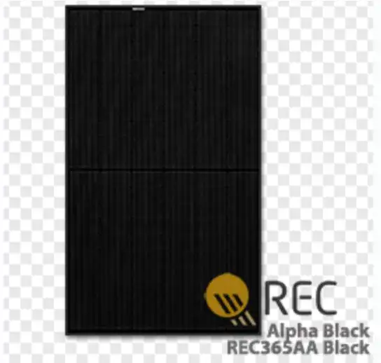 REC Alpha REC365AA Black 365 Watt Solar Panel